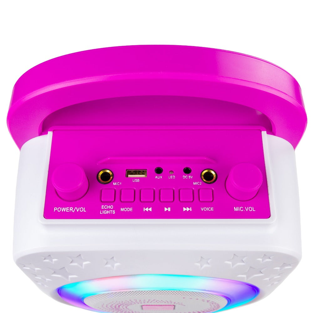 RockJam 150 Karaoke Machine Pink TopView