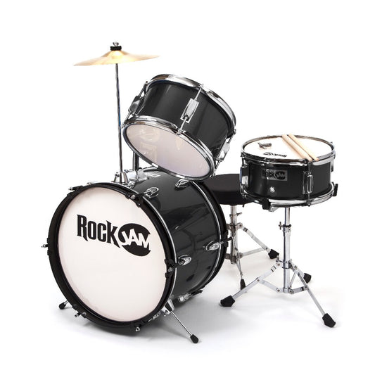 RockJam 3 Piece Junior Drum Kit Black