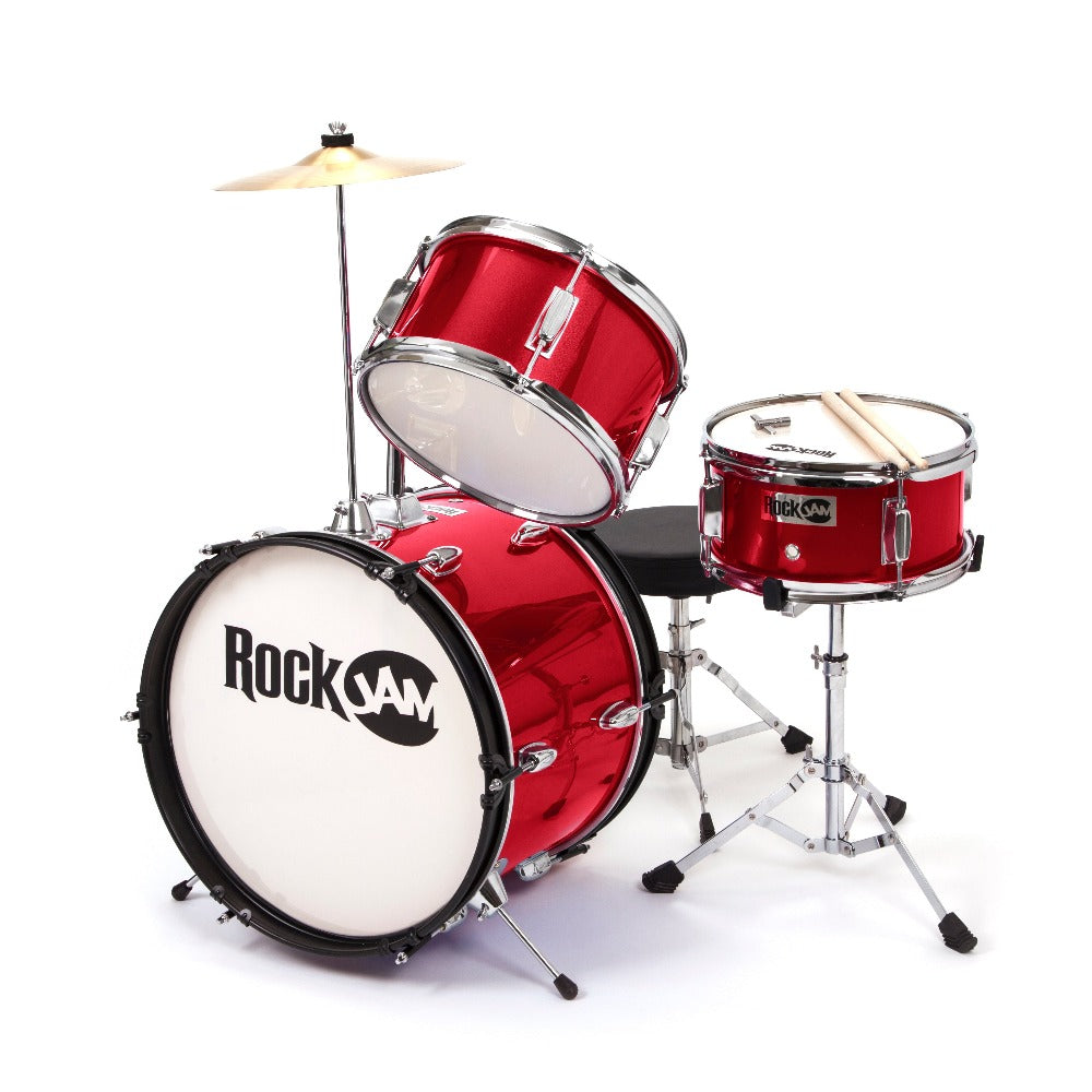 RockJam 3 Piece Junior Drum Kit Stool and Drumsticks