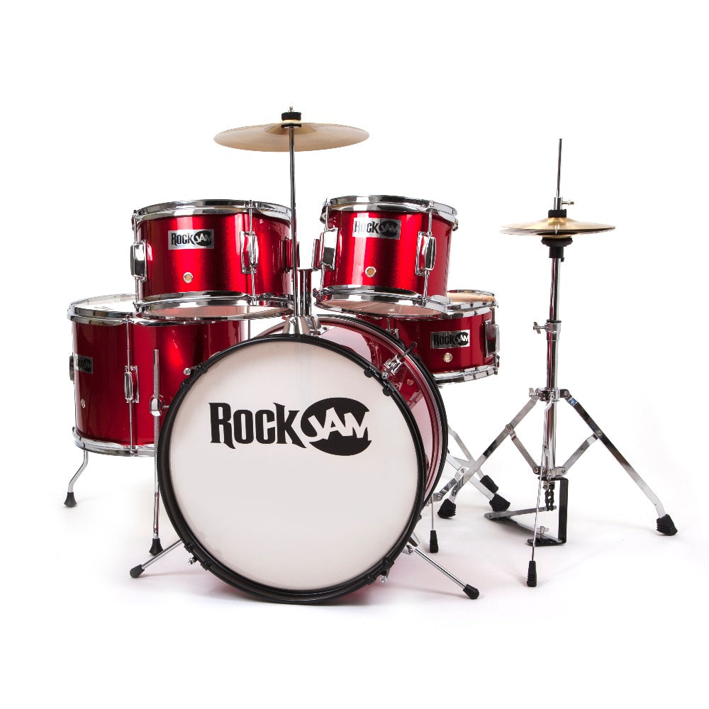 RockJam 5 Piece Junior Drum Kit with Stool and Drumsticks