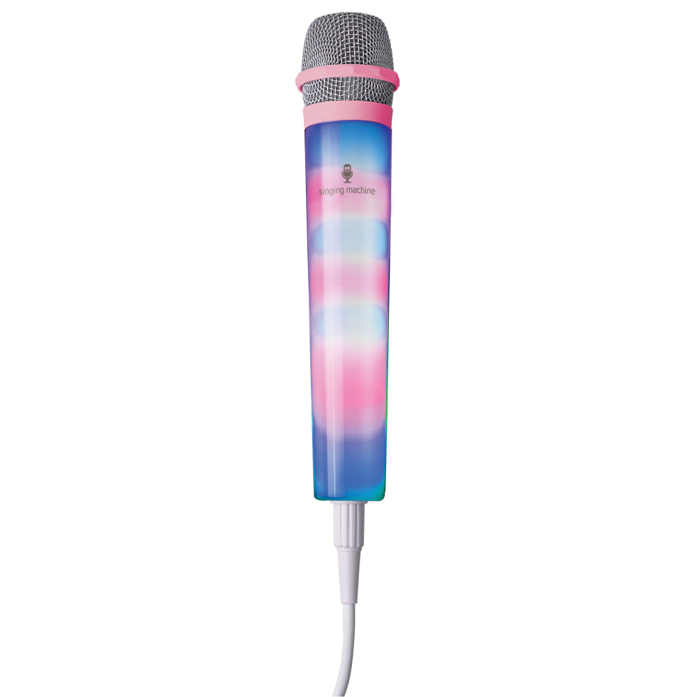 Singing Machine SMM225BK Unidirectional Wired Microphone with LED Disco Lights