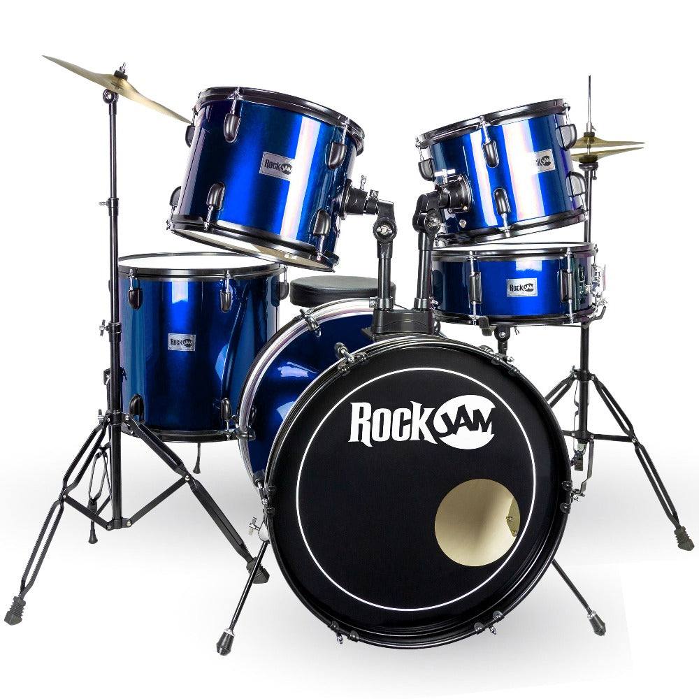 RockJam Full-Sized Drum Kit Blue