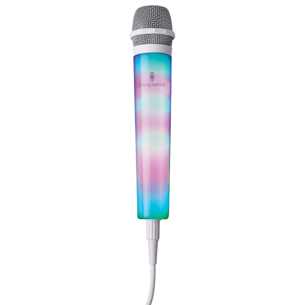 Singing Machine SMM225BK Unidirectional Wired Microphone with LED Disco Lights